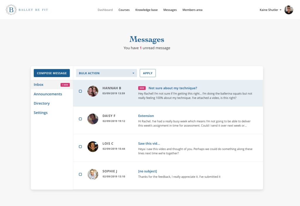 LearnDash private messaging Plugin